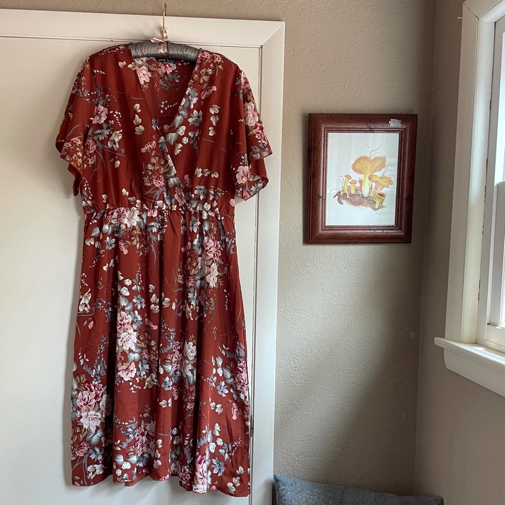 SHEIN floral midi dress